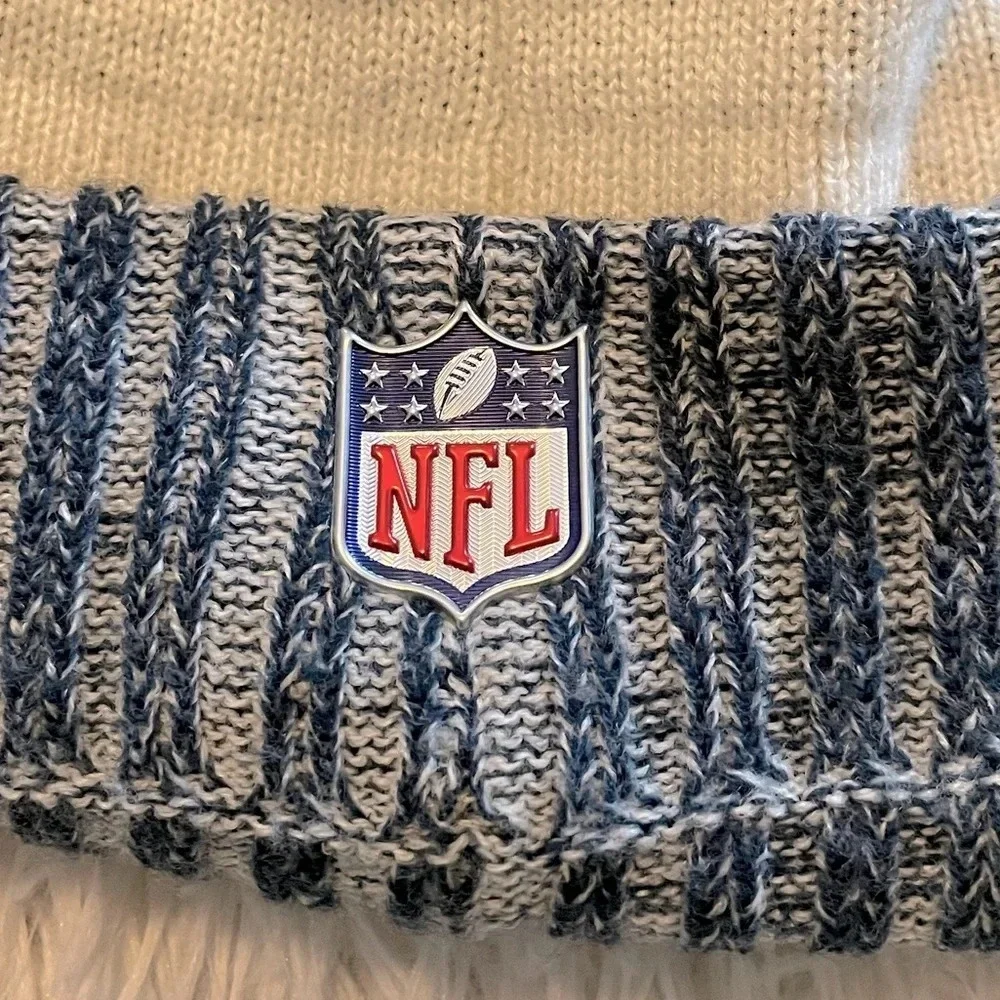 New Era OS fits most, New England Patriots NFL stitched hat. Blue, gray & white.